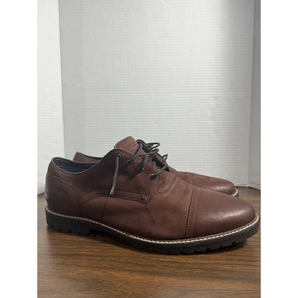 Cole Haan Shoes Mens Size 14W Brown Leather Grand OS Lace Up Casual C30636